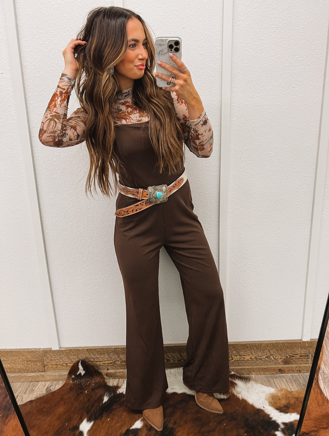 The Right Time Jumpsuit(Brown)