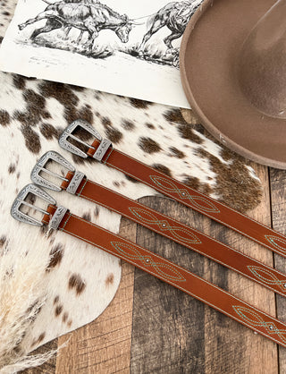 Turquoise Stitch Western Belt