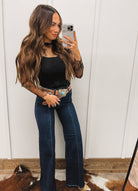 All Over Floral Lace Sheer Top(Black)