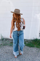 Horse Denim Denin Days Cuff High Rise Wide Leg(P2069)