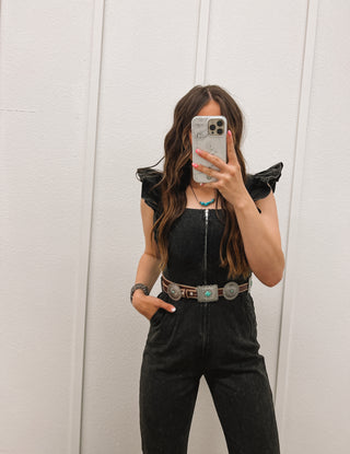 Ruffle Lady Jumpsuit(Black)