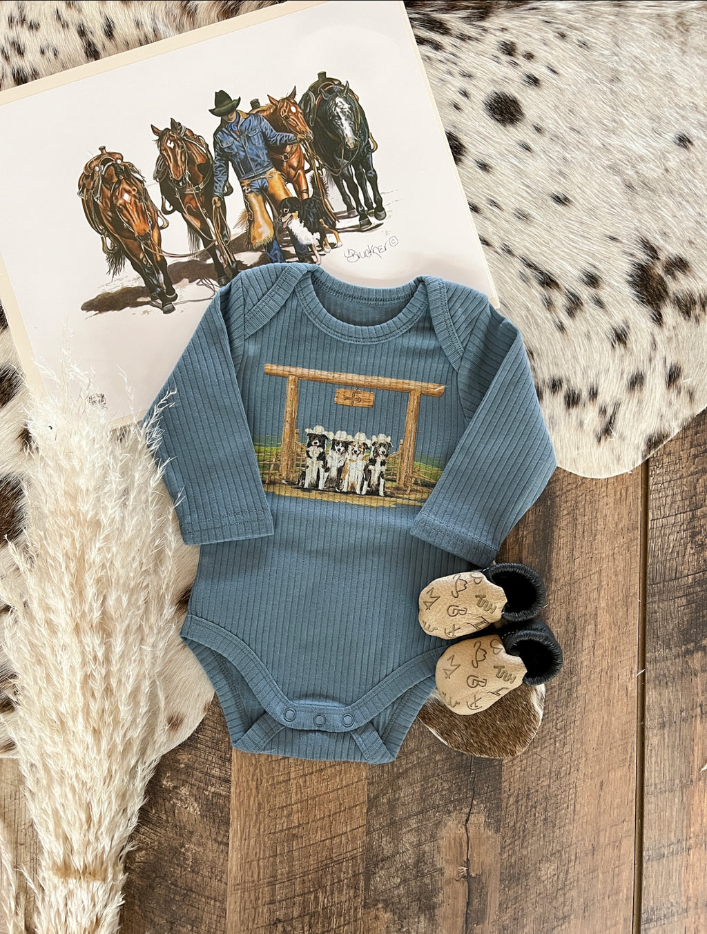 Ranch Dogs Ribbed Onesie/ Tee (little kid)(Blue)