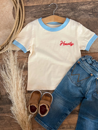 Howdy Vintage Ringer Short Sleeve Tee 
