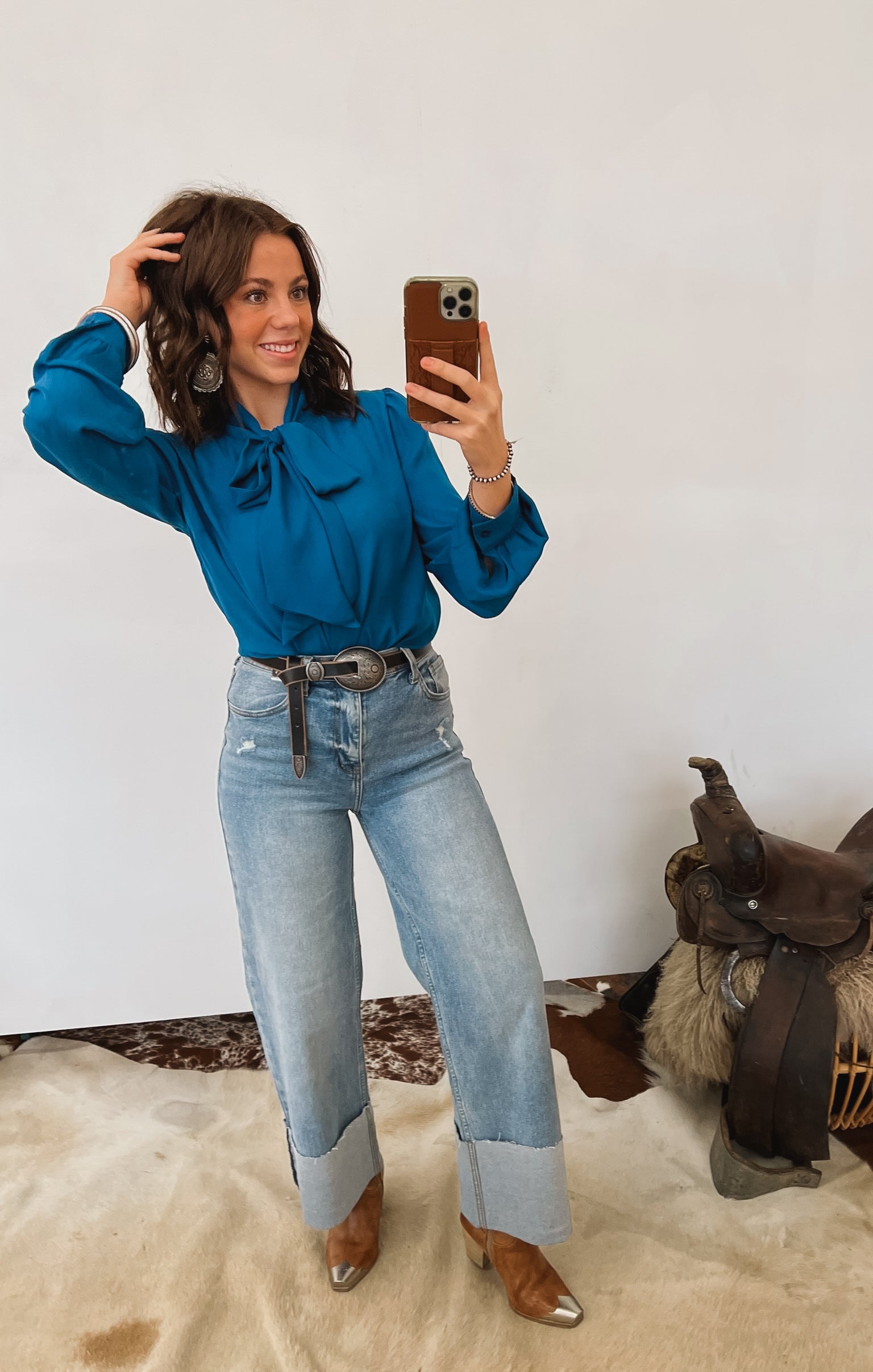 Basic Babe Front Tie Top (Teal) Top