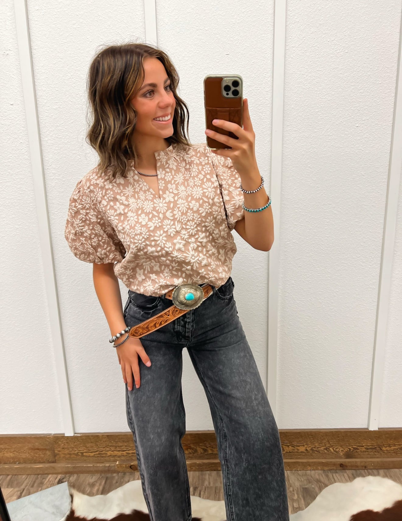 Farmers Daughter Top (Mocha) Tops -Blouses