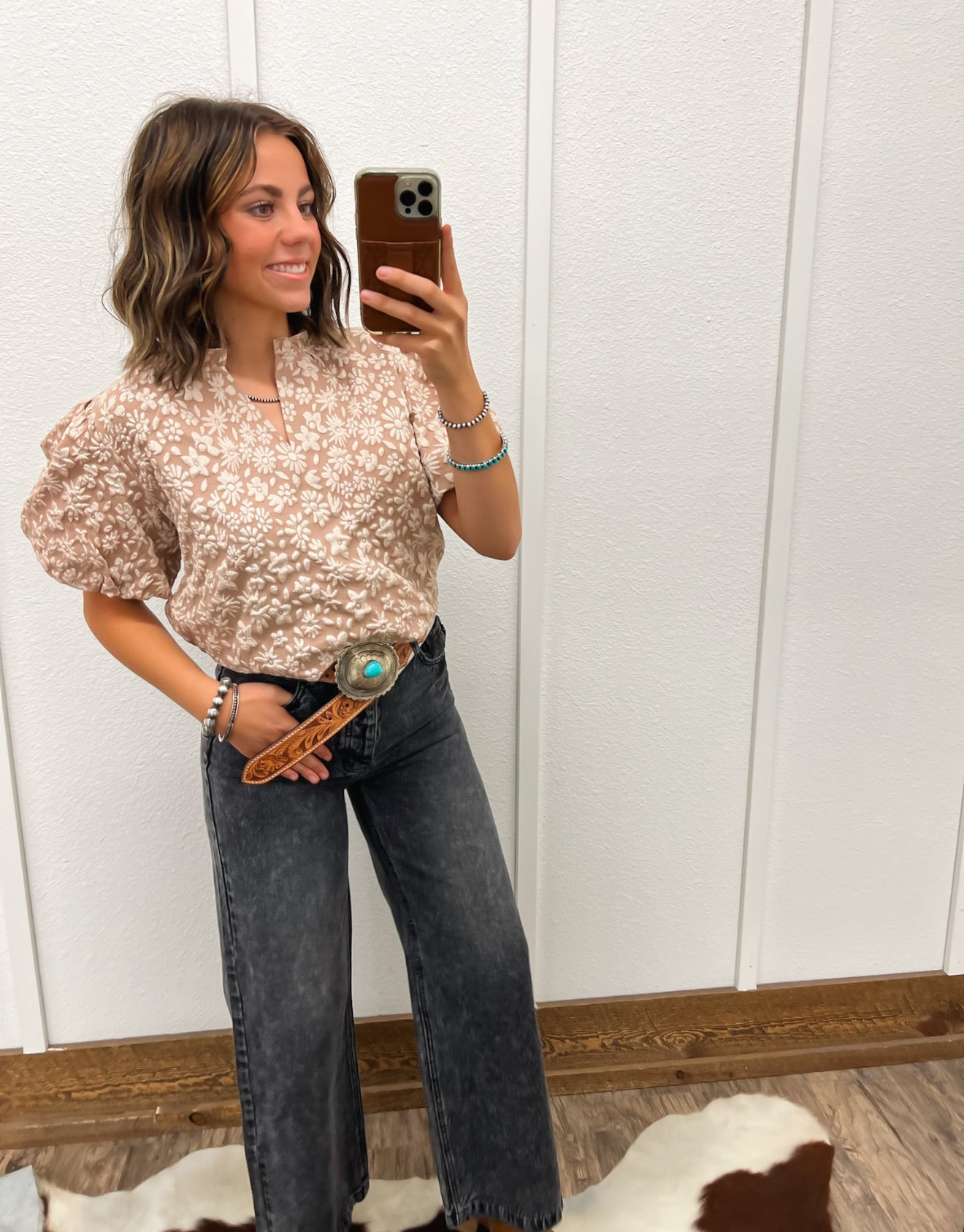 Farmers Daughter Top (Mocha) Tops -Blouses