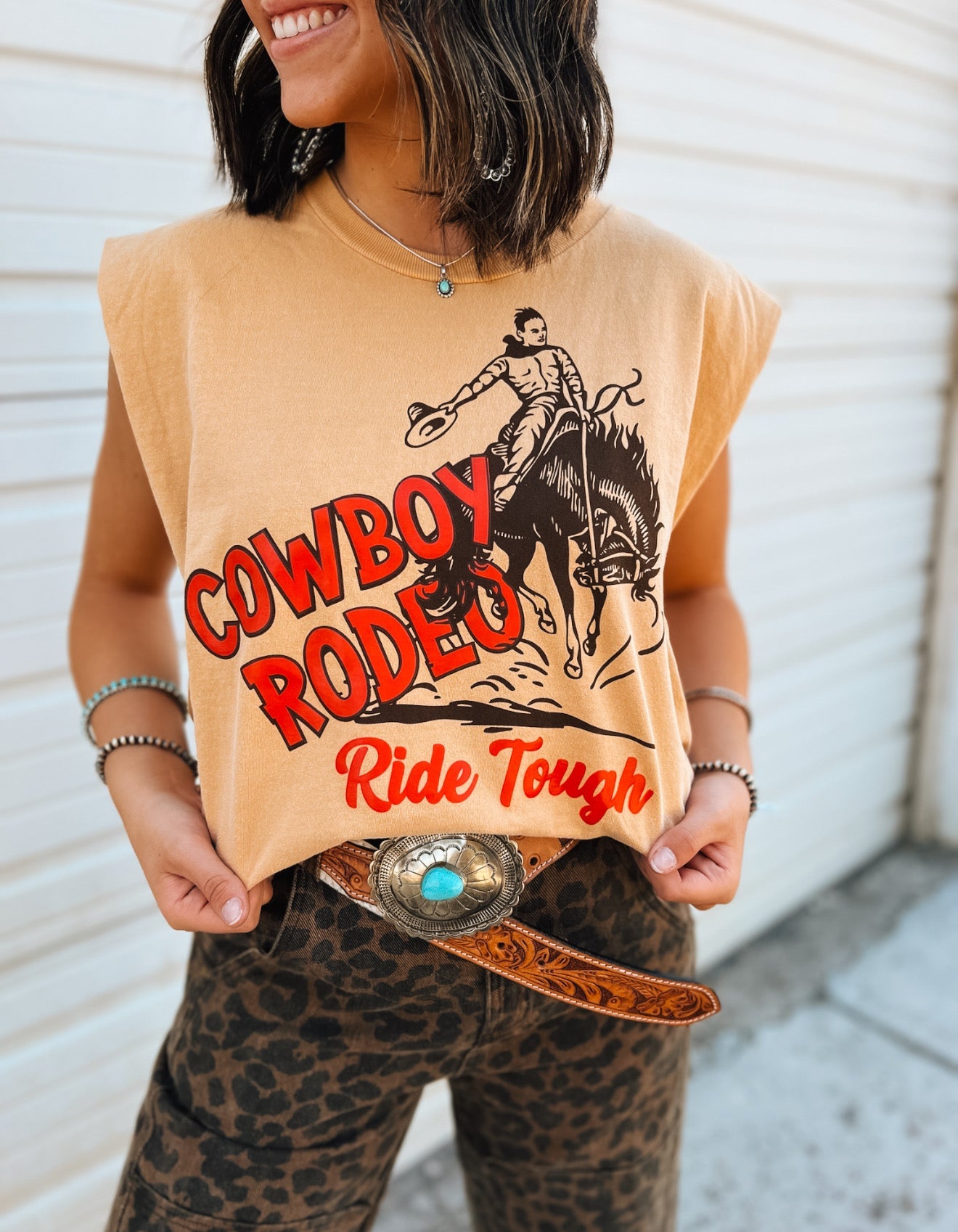 Olive Rodeo Cowboy Box Tank Top main image 1