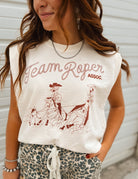 Team Roper Assoc. Muscle Tank- Faded Cream