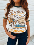 Cowboos &Cowghouls – Halloween Rodeo Ringer Tee(hunter green)