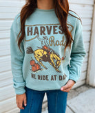 Harvest Rodeo- ’We Ride at Dawn’ Sweatshirt(Dusty Blue)
