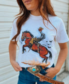 Haunted Bronc – Headless Horseman Halloween Tee(White)