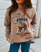 Fall Round-Up Rodeo – Pumpkin Wrangler Champion Sweatshirt(Tan)