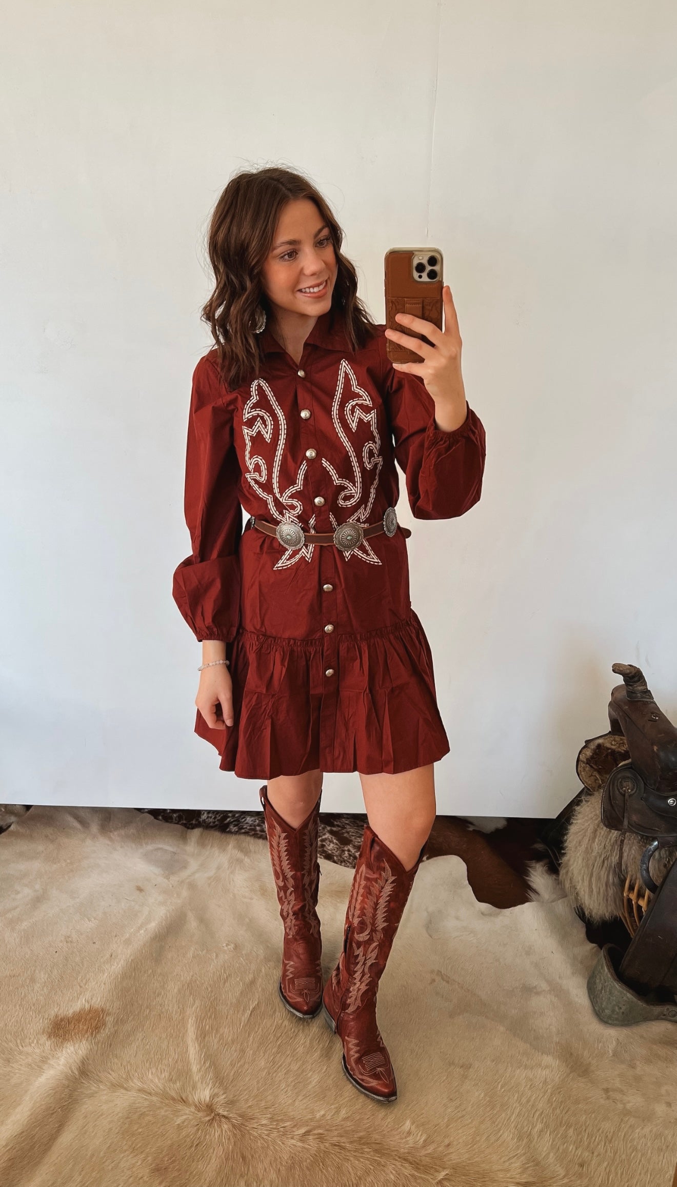 Scarlet Saddle Tiered Dress dress