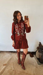 Scarlet Saddle Tiered Dress dress