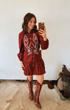 Scarlet Saddle Tiered Dress dress