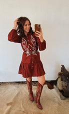 Scarlet Saddle Tiered Dress dress