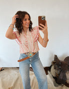 This Kiss Ruffle Floral Top Tops -Blouses