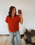 Farmers Daughter Top (Red) Tops -Blouses