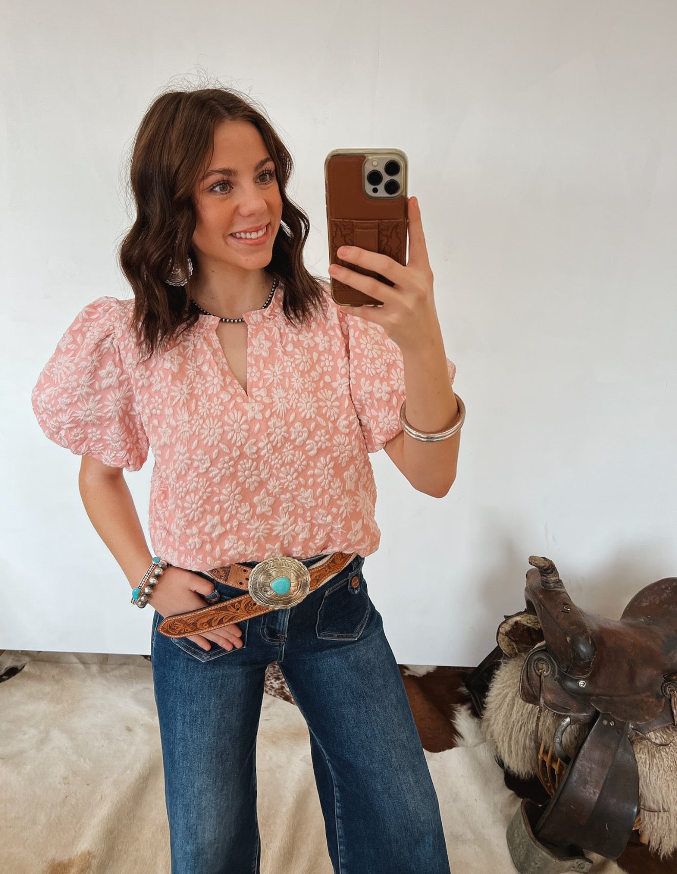 Farmers Daughter Top (Blush) Tops -Blouses