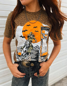 Midnight Run – Halloween Barrel Racer Tee (Leopard)