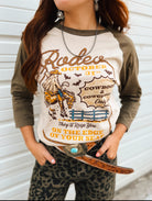 Cowboos& Cowghouls – Halloween Rodeo Raglan Tee(Tan/Brown)