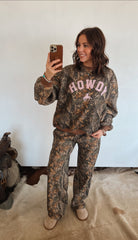 (restocking)Howdy Western Wide Leg Set (Dark Camo)