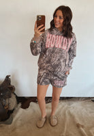 Pink Howdy Hoodie Short Set