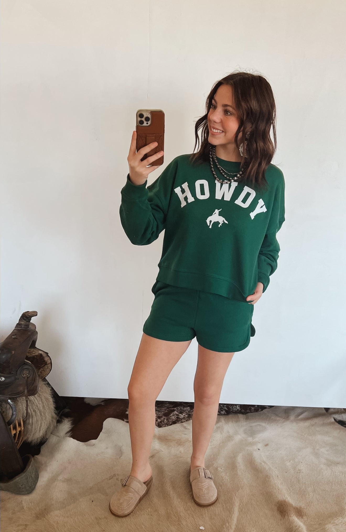 Howdy Western Short Set (Green)
