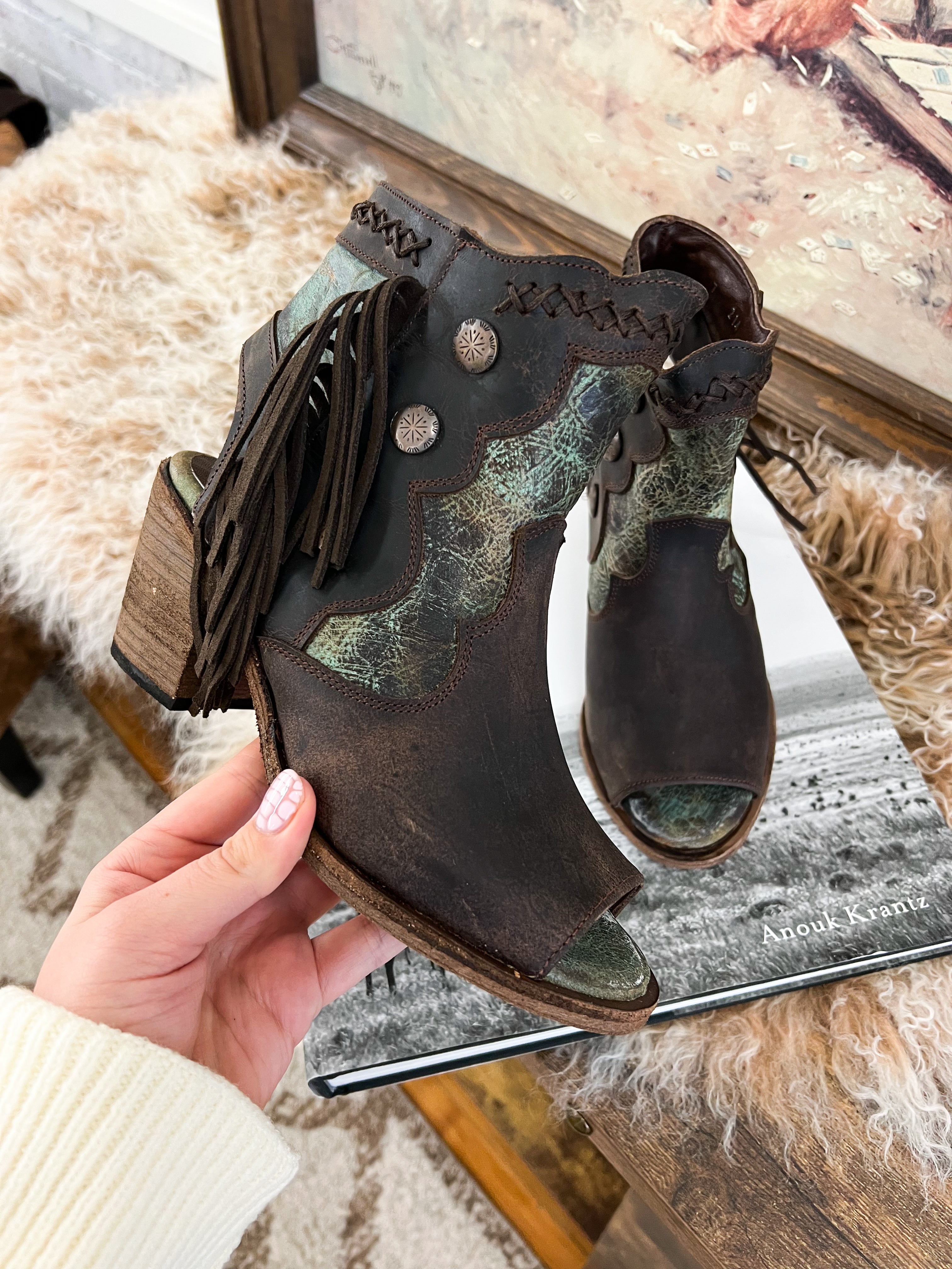 Western Josie Open Toe Bootie