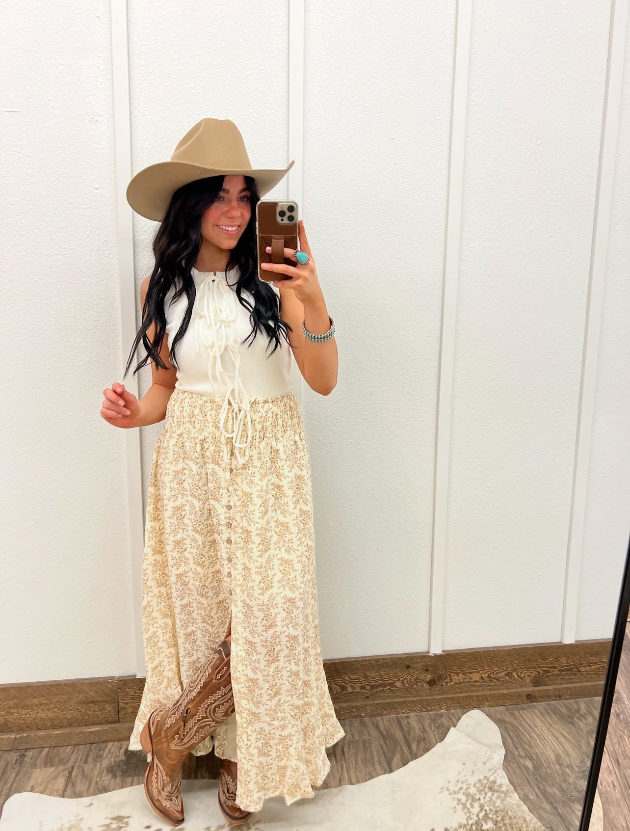 Sunset Fields Buttoned Maxi Skirt