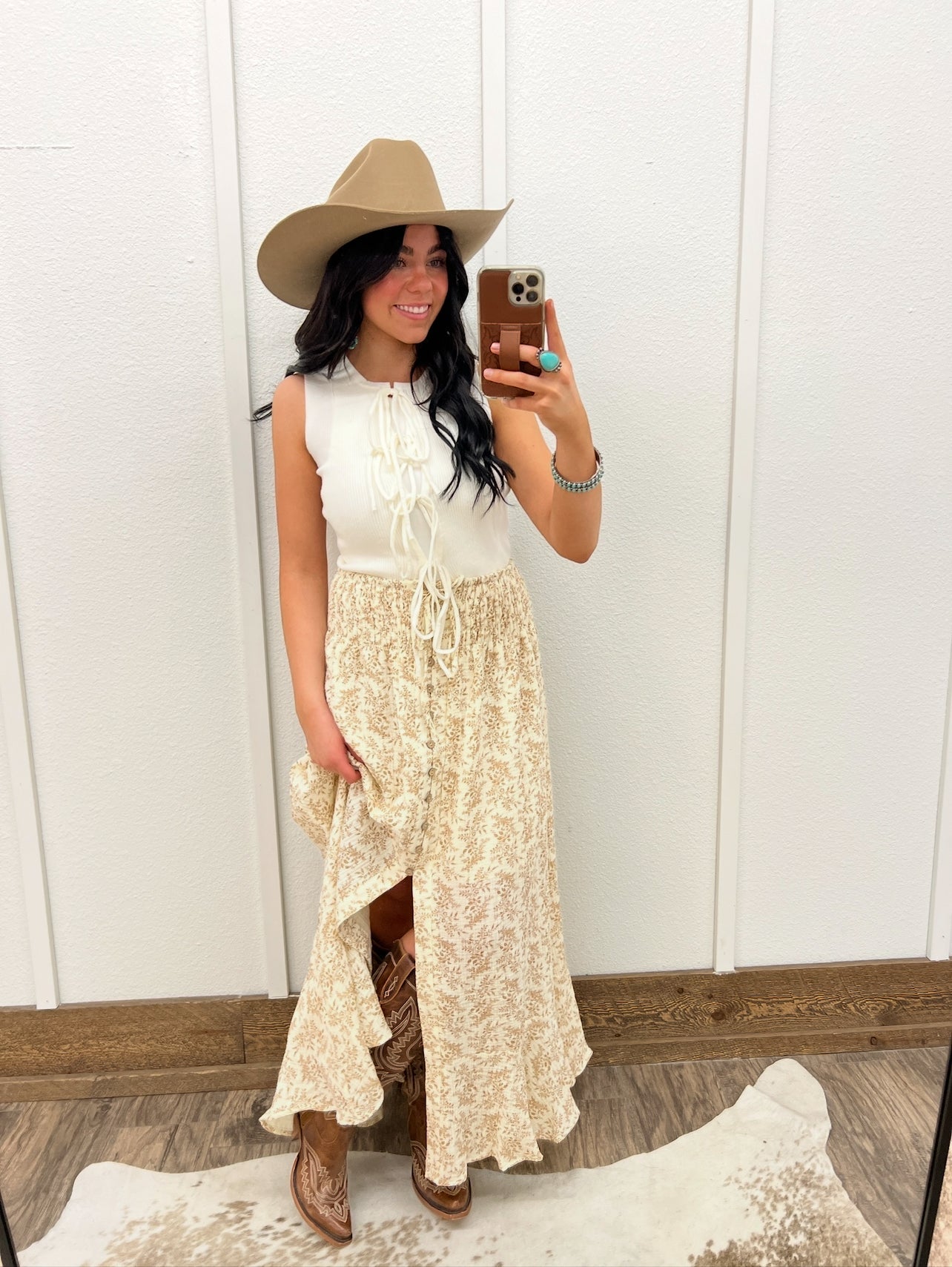 Sunset Fields Buttoned Maxi Skirt