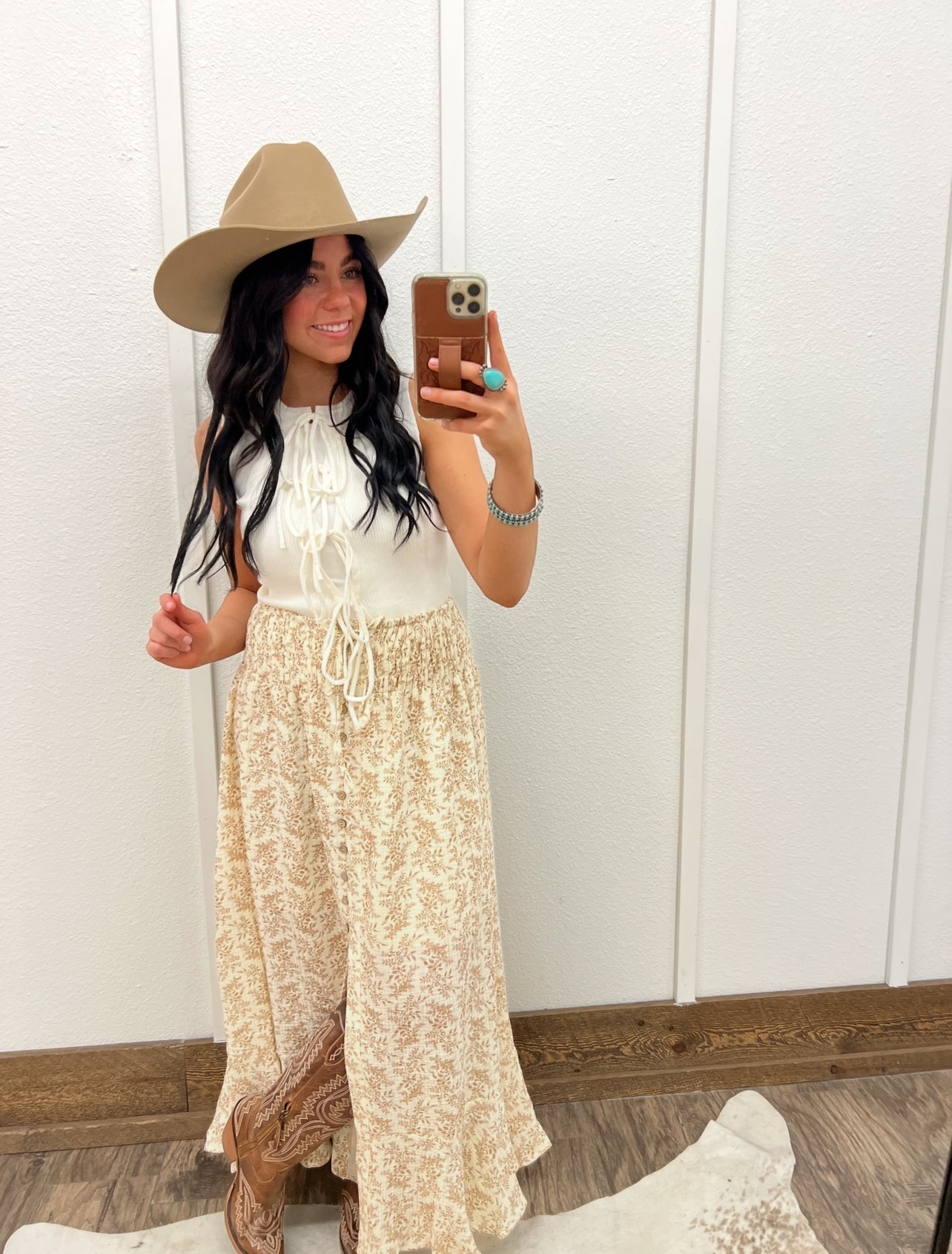 Sunset Fields Buttoned Maxi Skirt