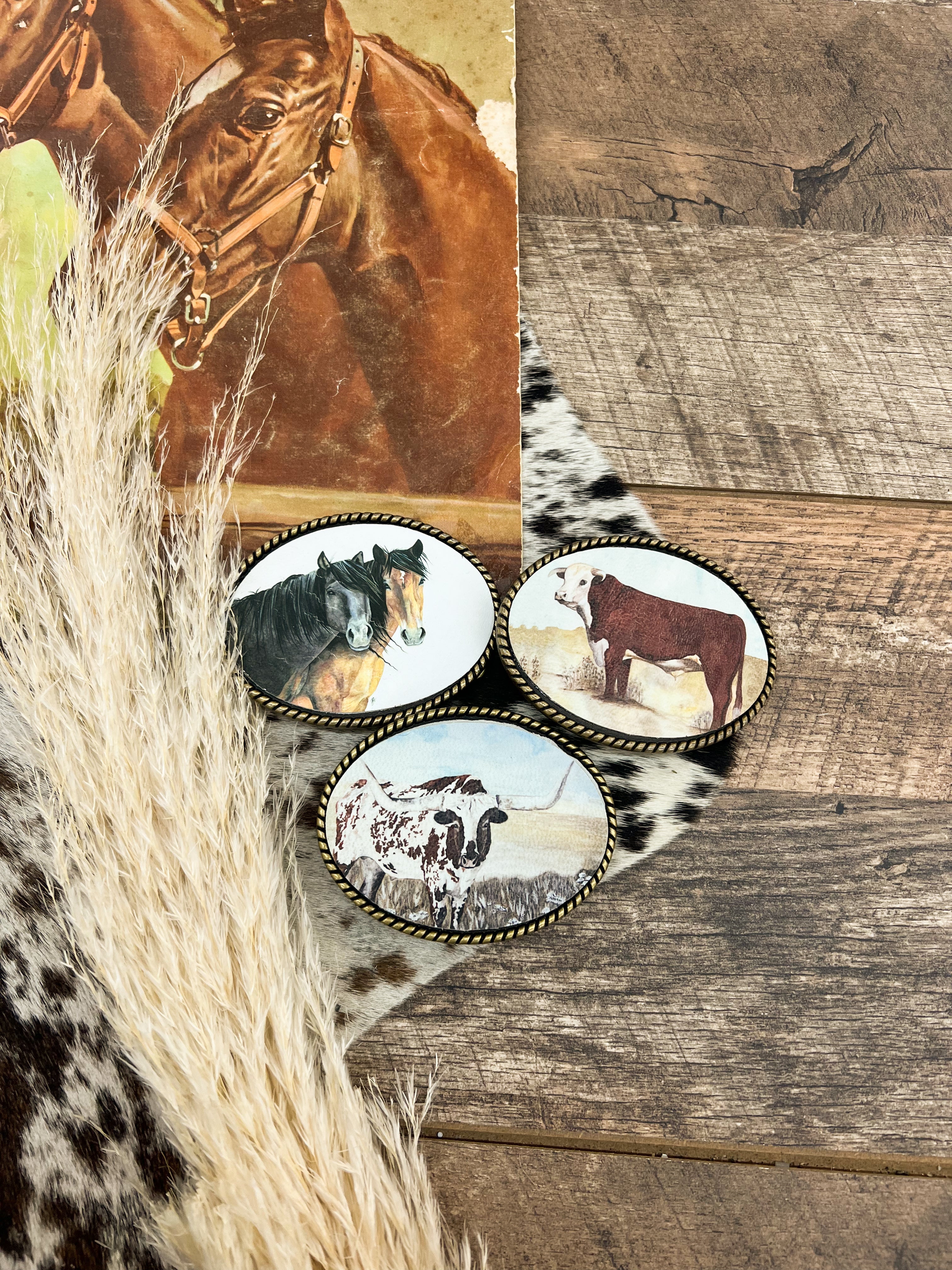 Gold Ranch Hand Western Belt Buckles