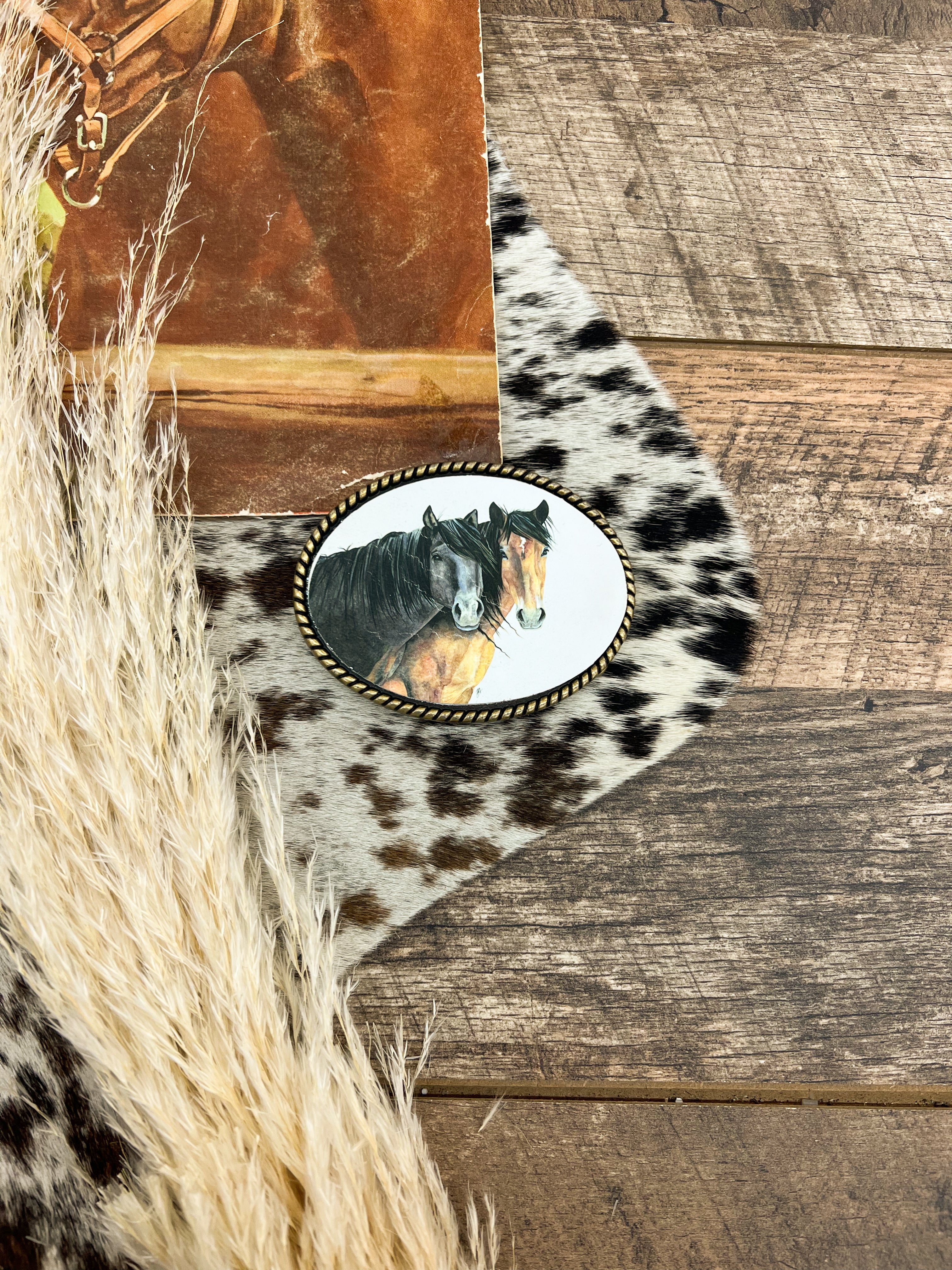 Gold Ranch Hand Western Belt Buckles Horses