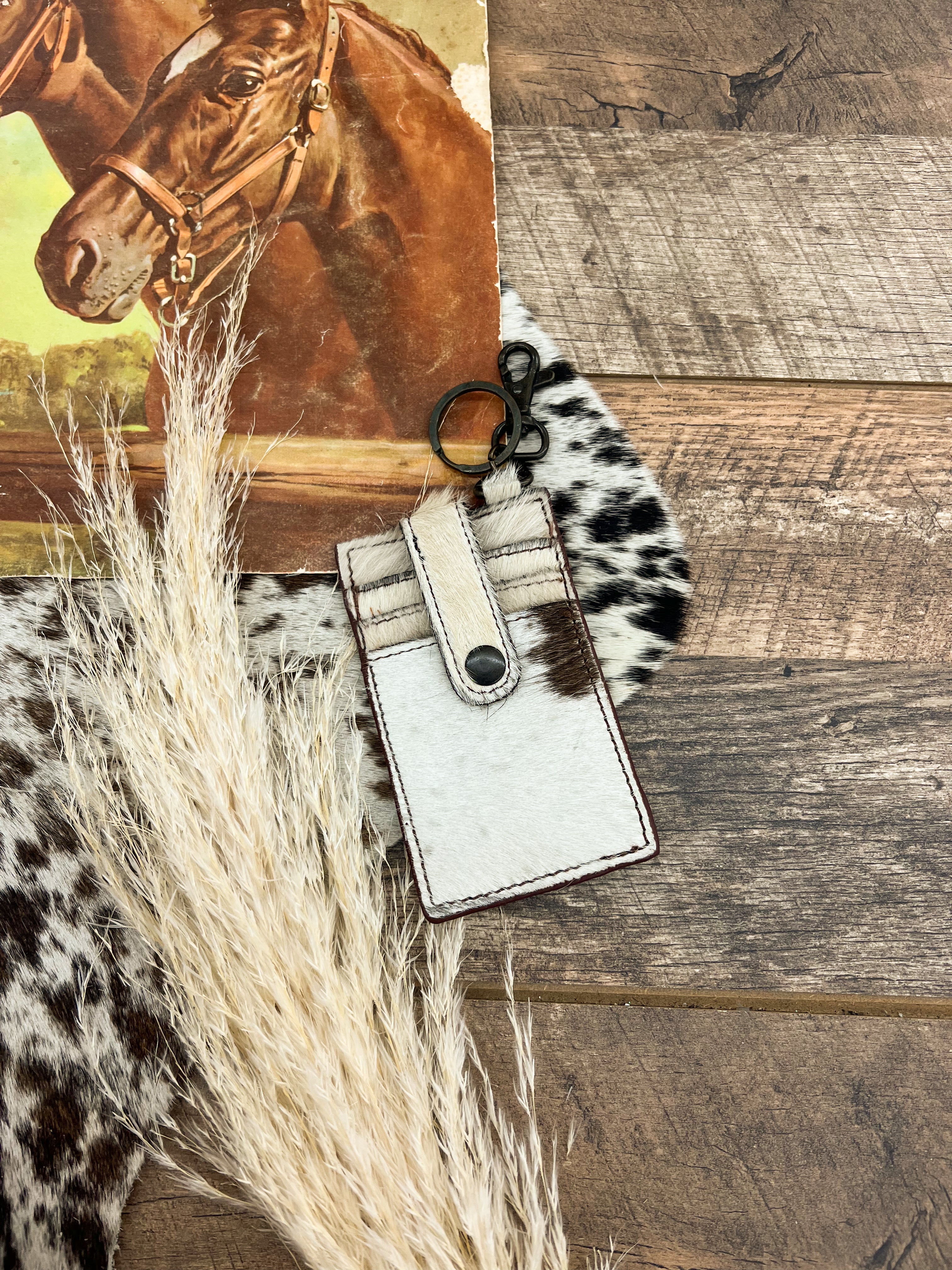 Cowhide Wallet Keychain