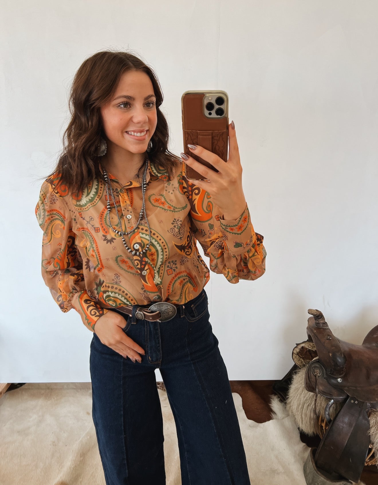 True Colors Paisley Sheer Blouse