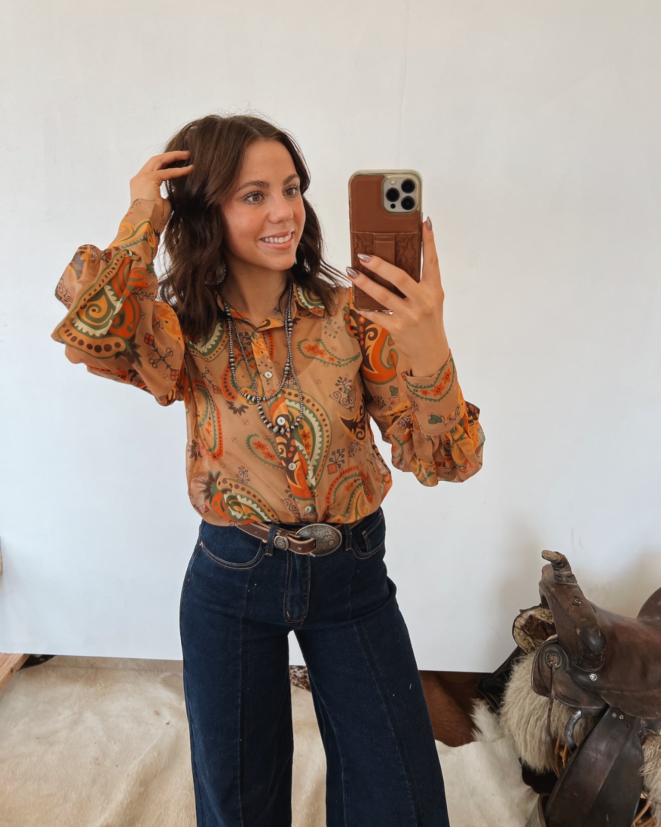 True Colors Paisley Sheer Blouse