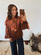 Azalea Blooms Ruffle Blouse