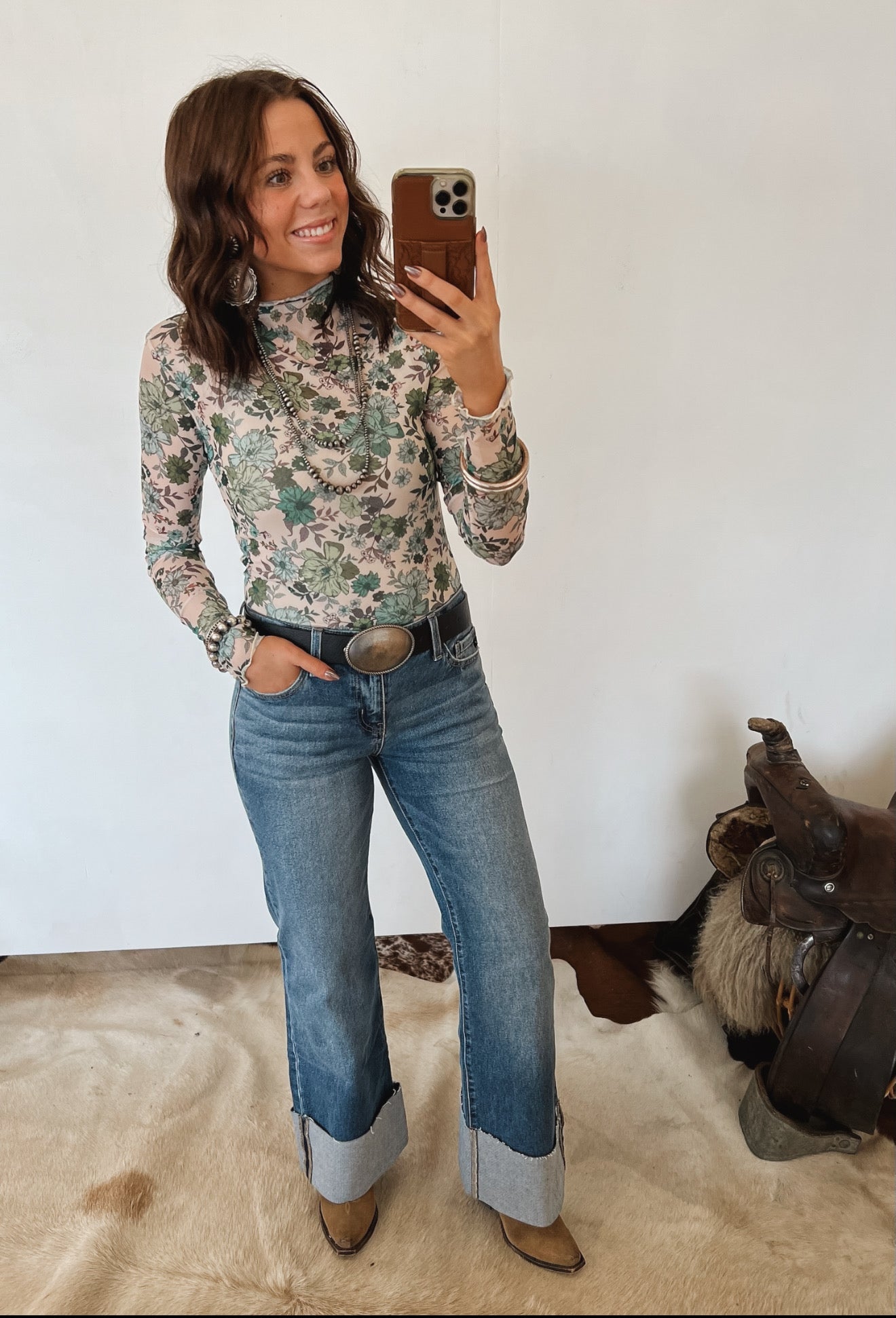 Garden Floral Mesh Top