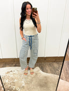 Cowpoke Striped Barrel Denim Tops