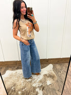 Denim Darlin Mid Rise Wide Leg(8125)