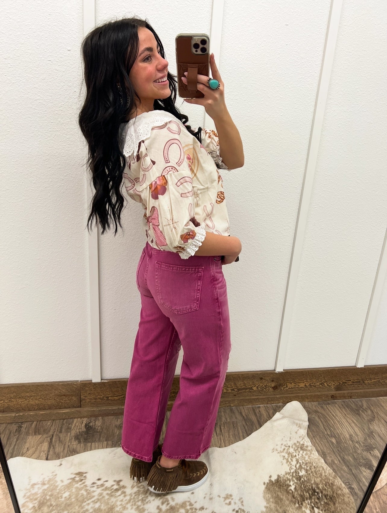 Pink Ways Wide Leg Denim