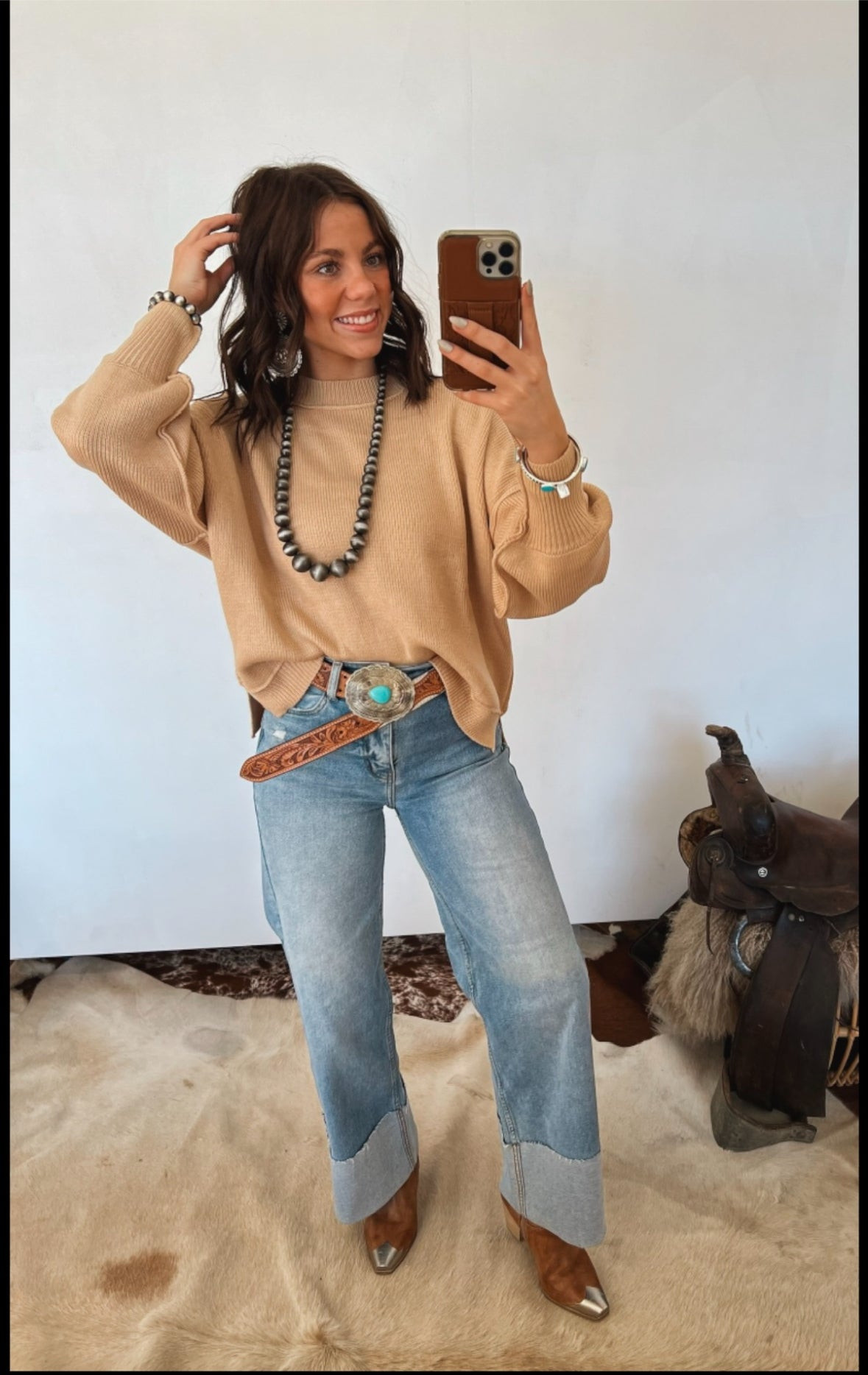 Knit Balloon Sweater (Taupe)