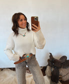 Winter Days Ribbed Turtleneck Sweater (Snow) Tops - Sweaters