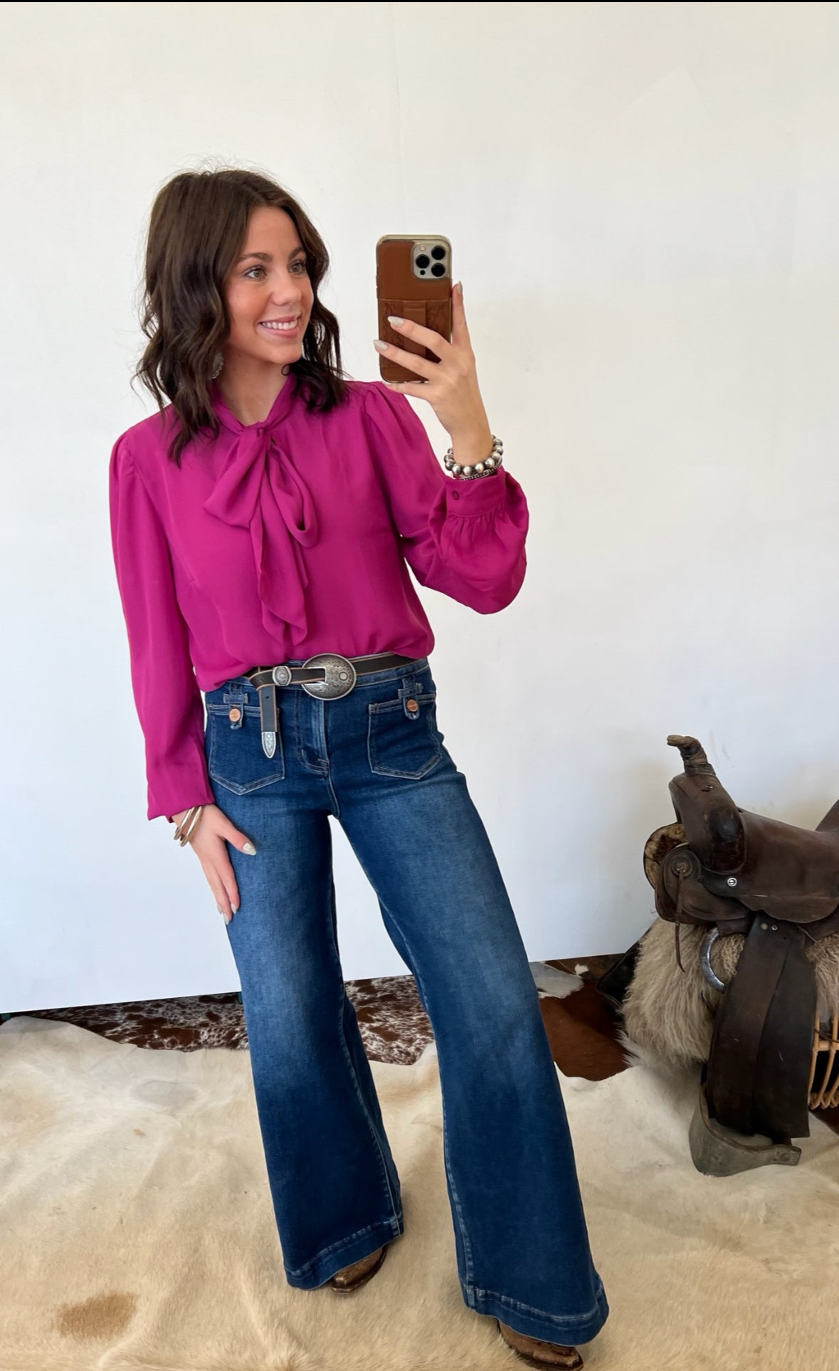 Basic Babe Front Tie Top (Magenta) Top