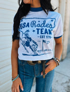 USA Rodeo Team Blue Ringer Tee