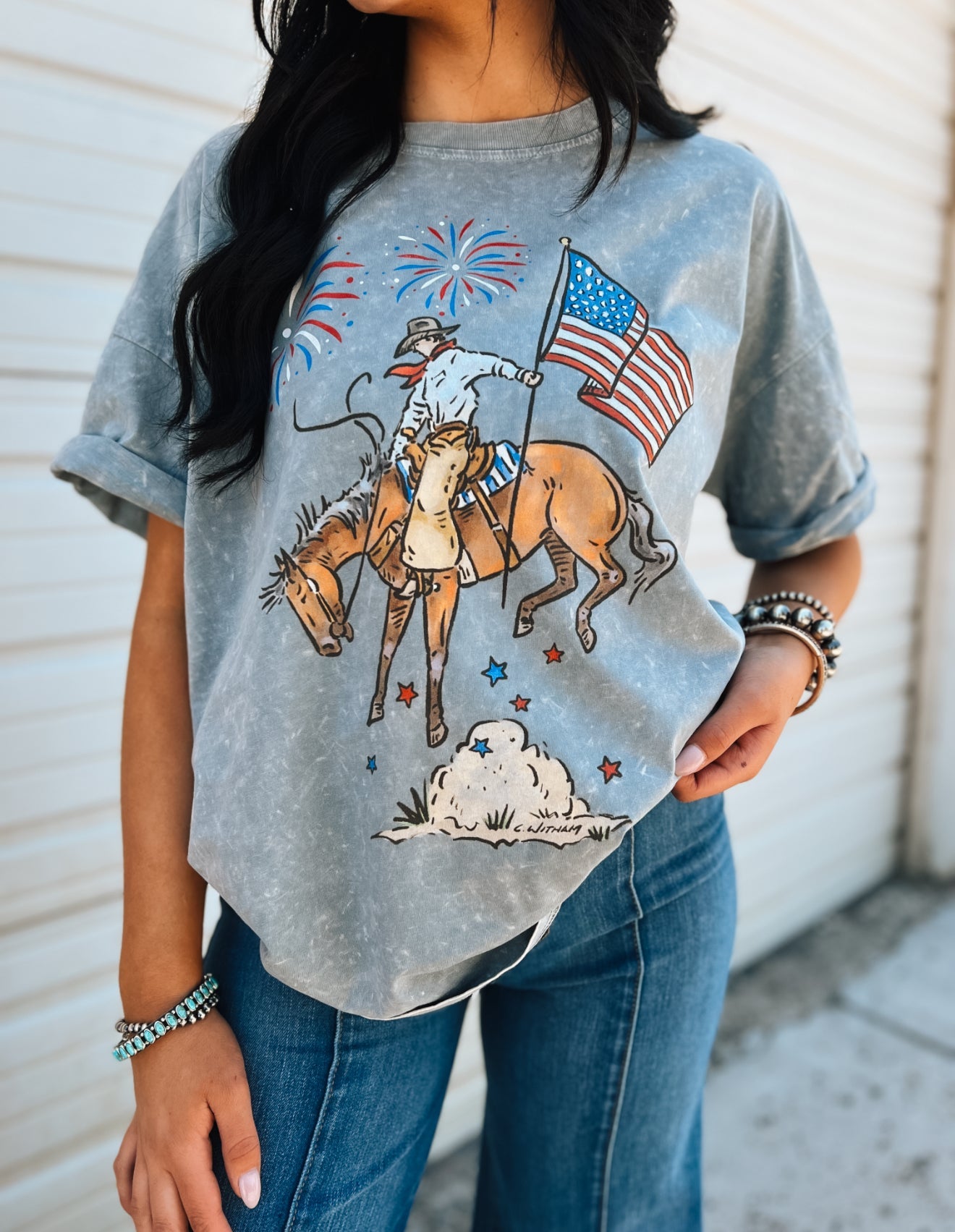 Let Freedom Buck Tee – Washed Blue