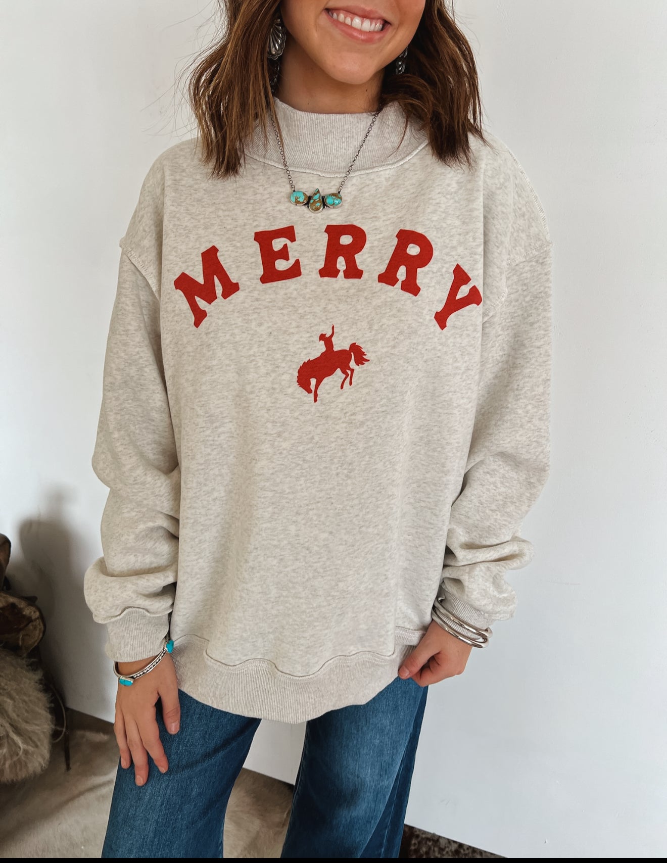 MERRY Western Oversized Sweatshirt(NO CHRISTMAS DELIVERY FOR RESTOCKS)