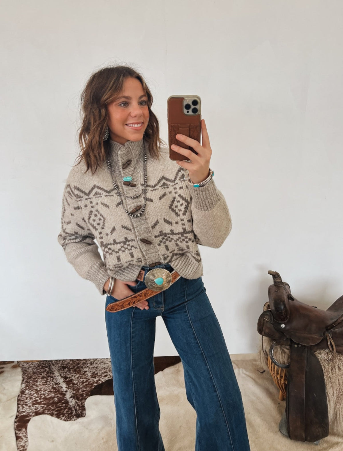 Mountain Mock Neck Sweater Cardigan