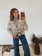 Mountain Mock Neck Sweater Cardigan